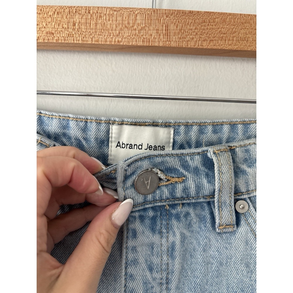 Abrand Venice Women's Blue Cut Off Raw Hem High Rise Light Size 26 - Picture 5 of 8